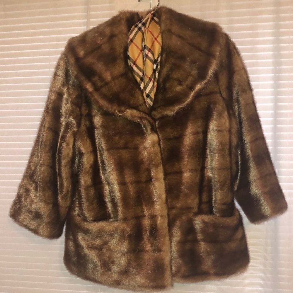 RLZ 10 Caramel Faux Fur Short Overcoat Jacket